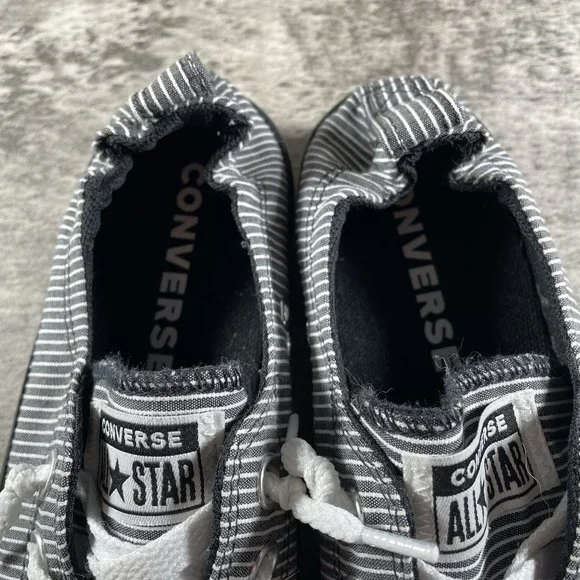 Converse Black and White Striped Sneakers - Picture 8 of 9